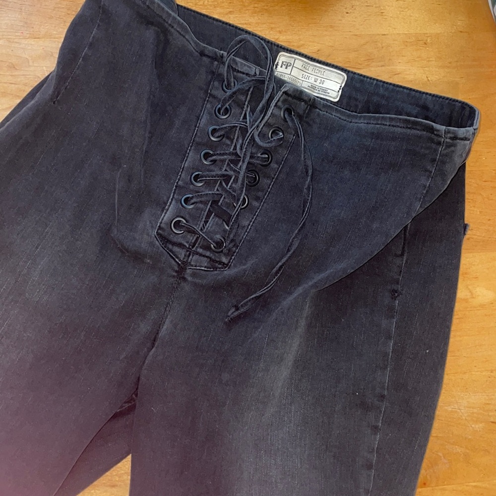 Free People Lace Up Skinny Jeans
